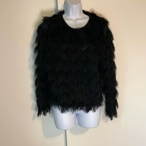 Primark Y2K Eyelash Sweater Size M Black